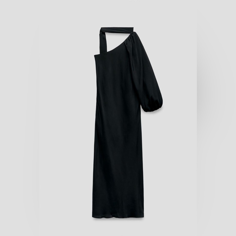 ZARA STUDIO One Shoulder Limited Edition MIDI Dress XS TAGS ATTACHED COCKTAIL - Picture 11 of 15